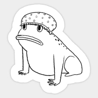 Frog in a shower cap Sticker